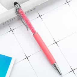 1Pcs Diamond Crystal Metal Ballpoint Pen Creative 2 In 1 Stylus Touch Pen Writing Ballpen Stationery Office School Supplies