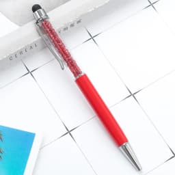 1Pcs Diamond Crystal Metal Ballpoint Pen Creative 2 In 1 Stylus Touch Pen Writing Ballpen Stationery Office School Supplies