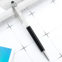 1Pcs Diamond Crystal Metal Ballpoint Pen Creative 2 In 1 Stylus Touch Pen Writing Ballpen Stationery Office School Supplies