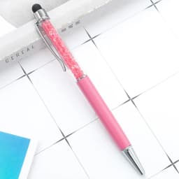 1Pcs Diamond Crystal Metal Ballpoint Pen Creative 2 In 1 Stylus Touch Pen Writing Ballpen Stationery Office School Supplies