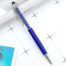 1Pcs Diamond Crystal Metal Ballpoint Pen Creative 2 In 1 Stylus Touch Pen Writing Ballpen Stationery Office School Supplies