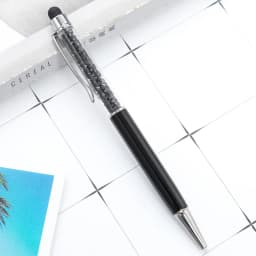 1Pcs Diamond Crystal Metal Ballpoint Pen Creative 2 In 1 Stylus Touch Pen Writing Ballpen Stationery Office School Supplies