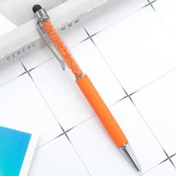 1Pcs Diamond Crystal Metal Ballpoint Pen Creative 2 In 1 Stylus Touch Pen Writing Ballpen Stationery Office School Supplies