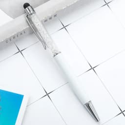 1Pcs Diamond Crystal Metal Ballpoint Pen Creative 2 In 1 Stylus Touch Pen Writing Ballpen Stationery Office School Supplies