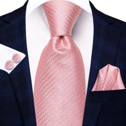 Hi-Tie Silk Mens Wedding Tie Peach Pink Solid Gift Necktie For Men Fashion Design High Quality Hanky Cufflink Set Business Party