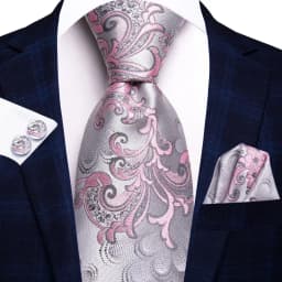 Hi-Tie Silk Mens Wedding Tie Peach Pink Solid Gift Necktie For Men Fashion Design High Quality Hanky Cufflink Set Business Party