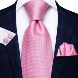Hi-Tie Silk Mens Wedding Tie Peach Pink Solid Gift Necktie For Men Fashion Design High Quality Hanky Cufflink Set Business Party