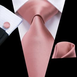Hi-Tie Silk Mens Wedding Tie Peach Pink Solid Gift Necktie For Men Fashion Design High Quality Hanky Cufflink Set Business Party