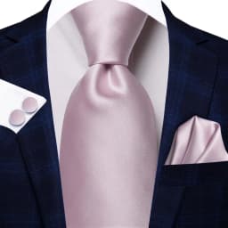 Hi-Tie Silk Mens Wedding Tie Peach Pink Solid Gift Necktie For Men Fashion Design High Quality Hanky Cufflink Set Business Party