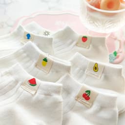 Socks women white 100 cotton fruit Invisible Short Woman Sweat summer girl women's socks ankle low female Invisible Kawaii Sox
