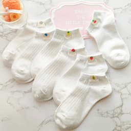 Socks women white 100 cotton fruit Invisible Short Woman Sweat summer girl women's socks ankle low female Invisible Kawaii Sox