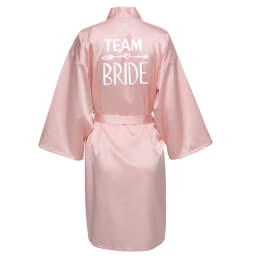 Wedding Party Team Bride Robe With Black Letters Kimono Satin Pajamas Bridesmaid Bathrobe SP004