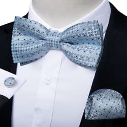 Classic Black Men Bow Ties Bowties Butterfly Pocket Square Cufflinks Set Suit Paisley Gold Pre-Tied Bow Tie