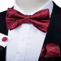 Classic Black Men Bow Ties Bowties Butterfly Pocket Square Cufflinks Set Suit Paisley Gold Pre-Tied Bow Tie