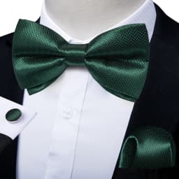 Classic Black Men Bow Ties Bowties Butterfly Pocket Square Cufflinks Set Suit Paisley Gold Pre-Tied Bow Tie