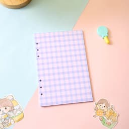 Cute Color Grid A5 A6 Loose Leaf Notebook Refill Spiral Binder Index Inner Page Item Paper Stationery