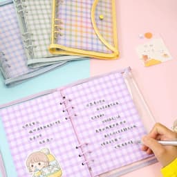 Cute Color Grid A5 A6 Loose Leaf Notebook Refill Spiral Binder Index Inner Page Item Paper Stationery