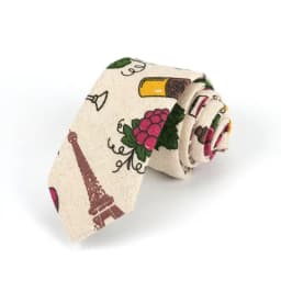 New Cartoon Linen Tie Skinny Casual Necktie For Wedding Party Neckties Classic Suits Floral Animal Print Neck Ties Cravat Gift