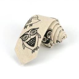 New Cartoon Linen Tie Skinny Casual Necktie For Wedding Party Neckties Classic Suits Floral Animal Print Neck Ties Cravat Gift