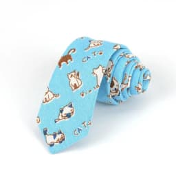 New Cartoon Linen Tie Skinny Casual Necktie For Wedding Party Neckties Classic Suits Floral Animal Print Neck Ties Cravat Gift