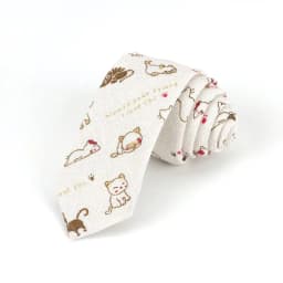 New Cartoon Linen Tie Skinny Casual Necktie For Wedding Party Neckties Classic Suits Floral Animal Print Neck Ties Cravat Gift
