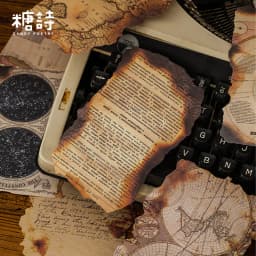 JIANWU 30 Sheets Creative Vintage Burn Torn Pages Memo Pad DIY Journal Nostalgia Material Notes Paper Scrapbooking Stationery