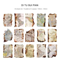 JIANWU 30 Sheets Creative Vintage Burn Torn Pages Memo Pad DIY Journal Nostalgia Material Notes Paper Scrapbooking Stationery