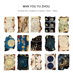 JIANWU 30 Sheets Creative Vintage Burn Torn Pages Memo Pad DIY Journal Nostalgia Material Notes Paper Scrapbooking Stationery