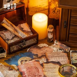 JIANWU 30 Sheets Creative Vintage Burn Torn Pages Memo Pad DIY Journal Nostalgia Material Notes Paper Scrapbooking Stationery