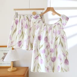 2026 Japanese Summer New Women's Pajamas Suit Short-sleeved Shorts Two-piece 100% Cotton Crepe Simple Checked Thin Home Clothes
