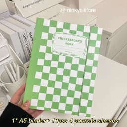 MINKYS Checkerboard Kawaii A5 Kpop Photocard Binder Photo Cards Collect Book Storage Album Hardcover Notebook Korea Stationery