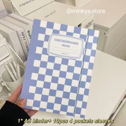 MINKYS Checkerboard Kawaii A5 Kpop Photocard Binder Photo Cards Collect Book Storage Album Hardcover Notebook Korea Stationery