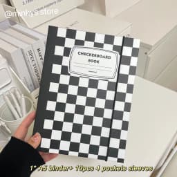 MINKYS Checkerboard Kawaii A5 Kpop Photocard Binder Photo Cards Collect Book Storage Album Hardcover Notebook Korea Stationery