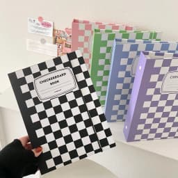 MINKYS Checkerboard Kawaii A5 Kpop Photocard Binder Photo Cards Collect Book Storage Album Hardcover Notebook Korea Stationery
