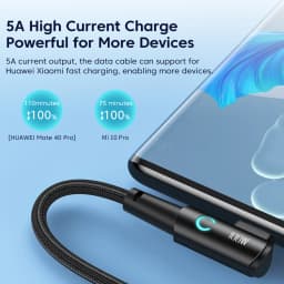Toocki 100W USB C TO Type C Cable PD Fast Charger For Samsung HUAWEI Xiaomi MacBook POCO Elbow 90 Degree USB 2.0 Data Cord Wire