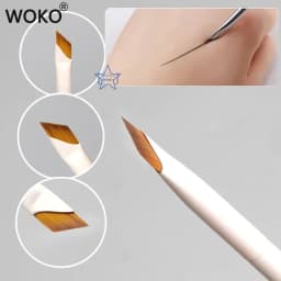Upgrade Blade Eyeliner Brush Ultra Thin Fine Angle Flat Eyebrow Brush Under The Eye Makeup Brushes Precise Detail Brush White