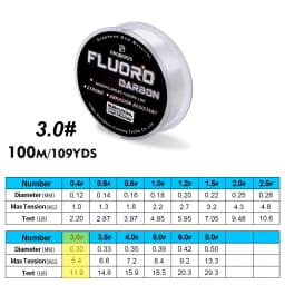 PROBEROS 100M Fluorocarbon Coating Fishing Line 2.2LB-29.3LB Carbon Fiber Monofilament Leader Line Carp Fishing Sinking Line