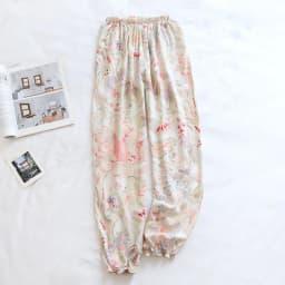 Spring And Summer New Women's Trousers 100% Viscose Large Flowers Comfortable Pajama Pants Loose Closing Home Pants Plus Size