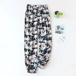 Spring And Summer New Women's Trousers 100% Viscose Large Flowers Comfortable Pajama Pants Loose Closing Home Pants Plus Size