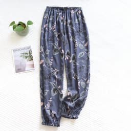 Spring And Summer New Women's Trousers 100% Viscose Large Flowers Comfortable Pajama Pants Loose Closing Home Pants Plus Size