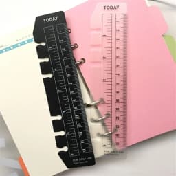 A5 A6 A7 Ruler Black Pink Matt Frosted Planner Agenda Notebook For 6 Holes Loose Leaf Spiral Notebook Organizer