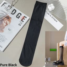 Calf Socks Women's Summer Thin Black Stockings JK Socks Long Tube Stockings Diamond-Shaped British Style Half-Length Tube Socks