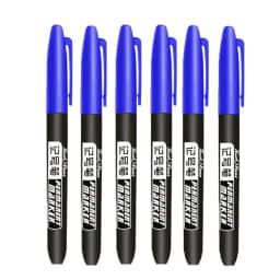6 PCS Permanent Marker Pen Manga Drawing Markers Black Blue Red Waterproof Ink Sketch Pens Stationery Art School Supplies