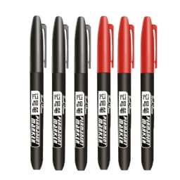 6 PCS Permanent Marker Pen Manga Drawing Markers Black Blue Red Waterproof Ink Sketch Pens Stationery Art School Supplies
