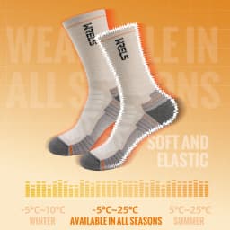 WRELS Merino Wool Socks Hiking Running Socks Soft Lightweight Shock Absorption Damping Mid-Calf Breathable Ankle Cycling Socks
