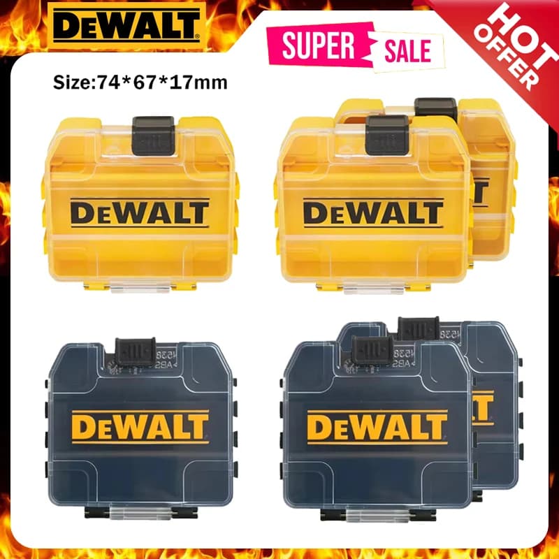 DEWALT Yellow Black Mini Storage Box Authentic Original Drill Bit Box High Hardness Stackable Plastic Hard Shell Case Hand Tools