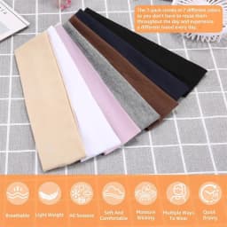 7PCS Elastic Sports Headbands For Women Stretchy Candy-Colored Hairbands Fashion Sweatbands For Fitness Yoga Running Cycling