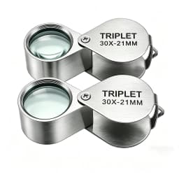 10-30X Gold/Silver Boxed Portable Blinds Folding Three Piece Jewelry/Labels/Reading Eye Tools Reading Magnifying Glass