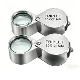 10-30X Gold/Silver Boxed Portable Blinds Folding Three Piece Jewelry/Labels/Reading Eye Tools Reading Magnifying Glass