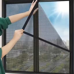 Mosquito-proof screen window, self-adhesive window mosquito net, summer insect-proof door, window mosquito net【BLACK】